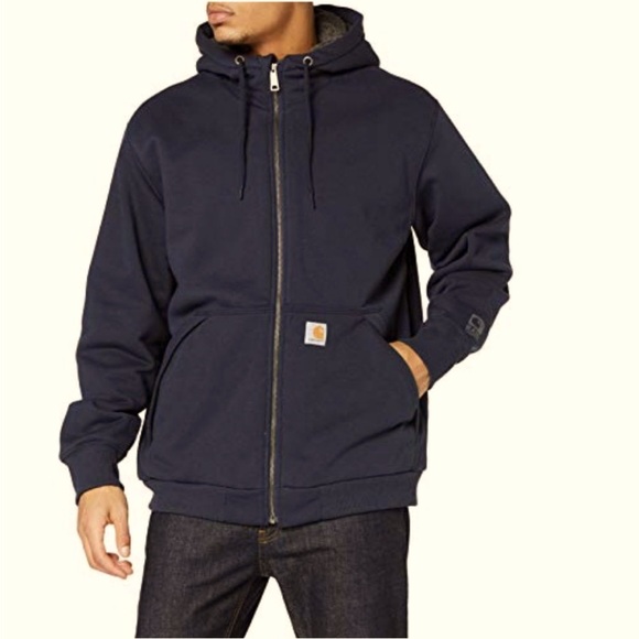 Carhartt mens Rd Rockland Sherpa Lined (Big & Tall) Hooded Sweatshirt, Navy, XXL - Picture 1 of 1
